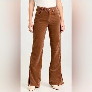 AMO Liz velvet high rise split flare jeans